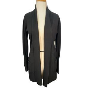 Premise Studio Womens Black Cardigan Size Small Long Sleeve Slit Cuffs Pockets